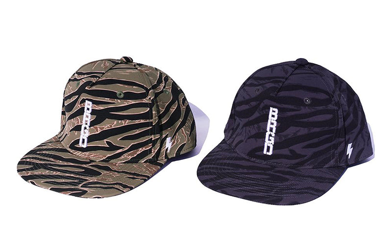 Bass Brigade BRGD Tiger Stripe Camo Vertical Logo Snapback Hat
